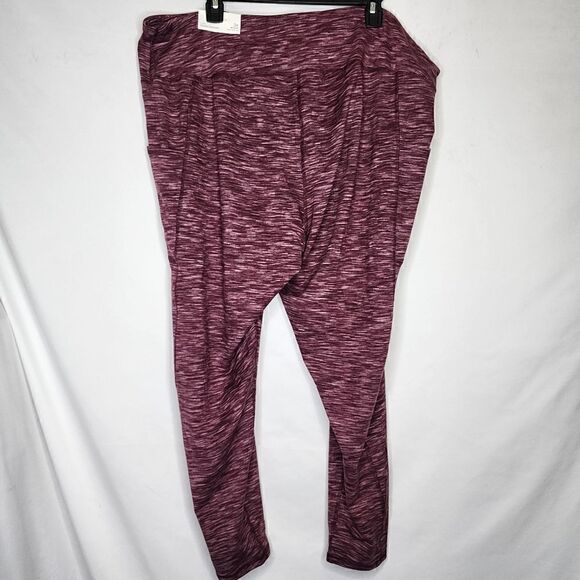 4X Plussize Super High Rise Red Space Dye Pocket Luxe Legging Stretch Activewear - Picture 4 of 8